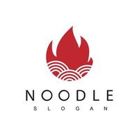 Hot Noodle Logo Design Template Spicy Noodle Illustration vector