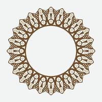 Decorative line art frame for design template. Elegant vector element Eastern style, place for text. outline floral border. Lace illustration for invitations and greeting cards