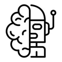 A linear icon design of ai mind vector