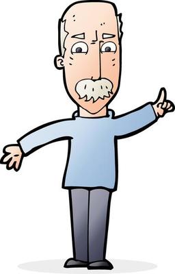 cartoon man issuing stern warning