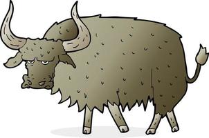 cartoon annoyed hairy cow vector