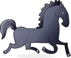 cartoon running black stallion vector