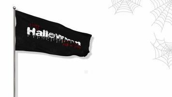 Happy Halloween Scary Flag Waving 3D Rendering, Trick or Treat, Chroma Key, Luma Matte Selection of Flag video