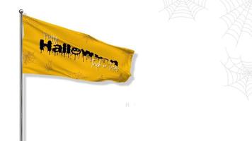 gelukkig halloween eng vlag golvend 3d weergave, truc of traktatie, chroma sleutel, luma matte selectie van vlag video