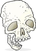 cartoon ancient spooky skull vector