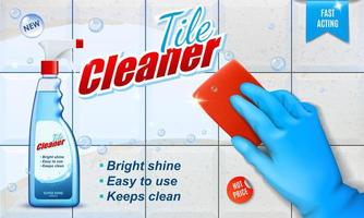 Floor, kitchen and bathroom tile cleaner spray vector