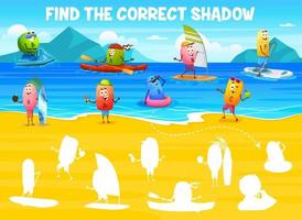 Find correct shadow of vitamin characters vector