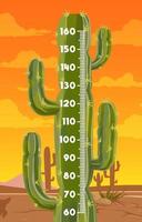 cactus en el desierto mexicano tabla de altura para niños vector