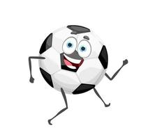 personaje de pelota de fútbol de fútbol de escuela linda de dibujos animados vector