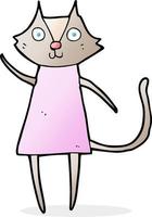 cute cartoon cat waving vector