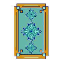Moroccan flower vector stock illustration. Birch pattern in traditional geometric shapes. Islamic ornament. Isolated on a white background.