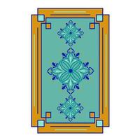 ilustración de stock de vector de flor marroquí. patrón de abedul en formas geométricas tradicionales. ornamento islámico. Aislado en un fondo blanco.