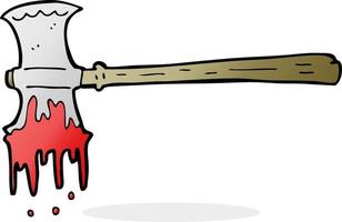 cartoon bloody axe vector