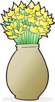 cartoon vase of flowers vector