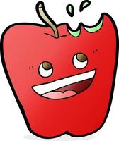happy apple cartoon vector