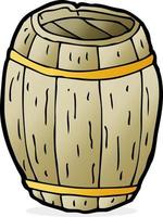 cartoon wooden barrel vector