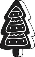 Hand Drawn christmas tree illustration vector