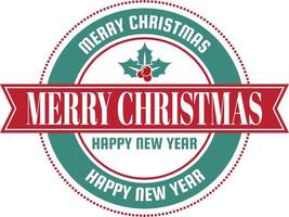 Merry Christmas and happy new year lettering and quote illustration vector