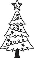 Hand Drawn christmas tree illustration vector