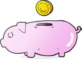 cartoon piggy bank vector