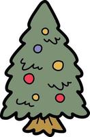 Hand Drawn christmas tree illustration vector