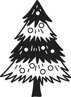 Hand Drawn christmas tree illustration vector