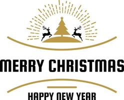 Merry Christmas and happy new year lettering and quote illustration vector