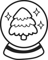 Hand Drawn Christmas crystal ball illustration vector