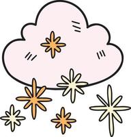 Hand Drawn clouds and snow illustration vector