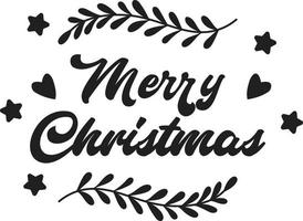 Merry Christmas lettering and quote illustration vector