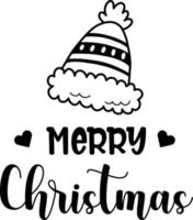 Merry Christmas lettering and quote illustration vector