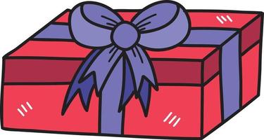 Hand Drawn Square Christmas Gift Box illustration vector