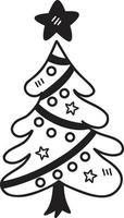 Hand Drawn christmas tree illustration vector