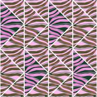 Contoured foliage mosaic seamless pattern. Abstract palm leaves tile. vector