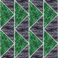 Creative leaves shape mosaic seamless pattern. Geometric botanical foliage endless wallpaper. Palm leaf tile. vector