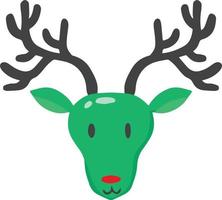 Hand Drawn cute happy reindeer face illustration vector