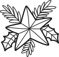 Hand Drawn Christmas stars and bouquets illustration vector