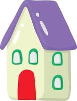 Hand Drawn cute christmas house illustration vector