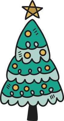 Hand Drawn christmas tree illustration