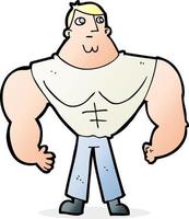 cartoon body builder vector