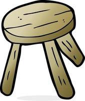 cartoon wooden stool vector