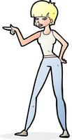 cartoon woman pointing vector