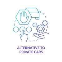 Alternative to private cars blue gradient concept icon. Urban infrastructure. Mobility as service value abstract idea thin line illustration. Isolated outline drawing. vector