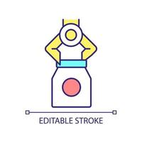 New product development RGB color icon. Succeeding in branding design. Manufacturing process. Isolated vector illustration. Simple filled line drawing. Editable stroke.