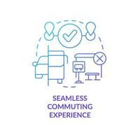 Seamless commuting experience blue gradient concept icon. Regular city travelling. Maas perk abstract idea thin line illustration. Isolated outline drawing. vector