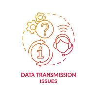Data transmission issues red gradient concept icon. Information support service. Maas issue abstract idea thin line illustration. Isolated outline drawing. vector