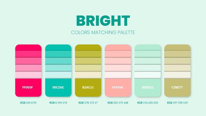 Bright color palette top