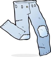 cartoon patched old jeans vector