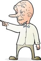 cartoon old man pointing vector