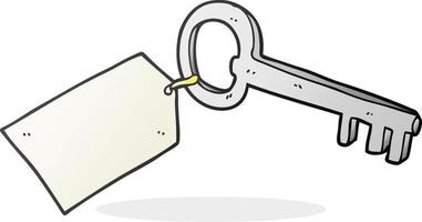 cartoon key with tag vector